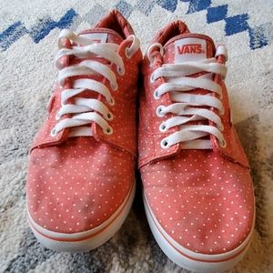 Peach and white Vans